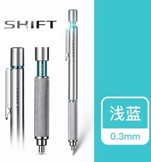 2 Stks/partij Mitsubishi Uni M5-1010 Shift Mechanische Potloden 0.3/0.5/0.7/0.9 Mm Intrekbare Tip Lage Zwaartekracht center Grafische 03mm zilver