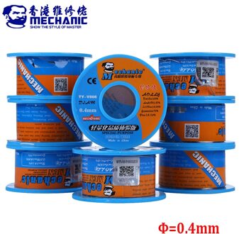 2 Stks/partij Monteur 0.4Mm 40G Soldeer Rosin Core Sn63 % Pb37 % Flux 1.0-3.0% Tin lood Tin Draad Solderen Draad Roll