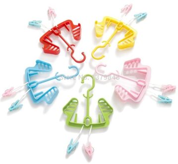 2 stks/partij Multi Schoenen Hanger Purpose Opknoping Schoenenrek Drogen Riemclip Sokken Hangers voor Kleding Plastic