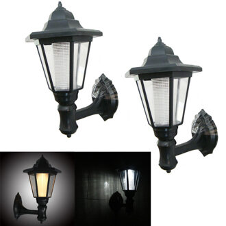 2 Stks/partij Outdoor Led Solar Power Light Energiebesparende Super Heldere Yard Tuindecoratie Path Straat Security Muur Opknoping Lamp