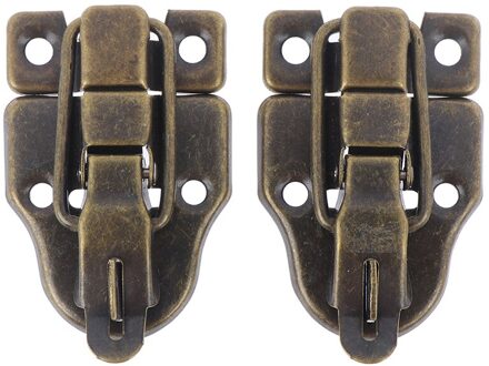 2 Stks/partij Sieraden Borst Doos Antieke Metalen Gesp Koffer Case Toggle Lock Hasp Klink Wholeasle bronzen