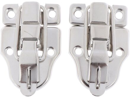 2 Stks/partij Sieraden Borst Doos Antieke Metalen Gesp Koffer Case Toggle Lock Hasp Klink Wholeasle zilver