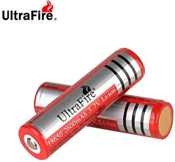 2 Stks/partij Ultrafire Beschermd 18650 3.7V True 2600Mah Lithium Batterijen Oplaadbare 18650 Batterij Voor Zaklampen