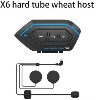 2 Stks/partij X6 Motorfiets Bluetooth Intercom Helm Intercom Tot 2 Rijders 1000M Draadloze Waterdichte Interphone Headsets 1stk Hard draad