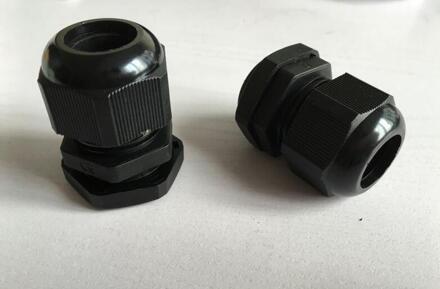 2 STKS PG48 Nylon kabel waterdichte connector plastic kabel vaste hoofd zwart