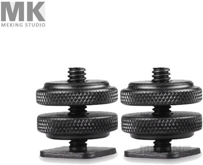 2 stks Pro Type 1/4 "-20 statiefschroef naar Flash Shoe Adapter voor DSLR camera