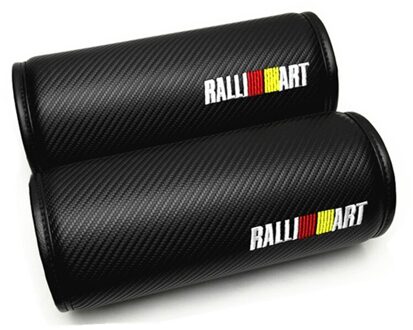 2 Stks RALLI ART Zwarte Carbon Circulaire Autostoel Hals Kussen Kussens Hoofdsteun Zetels Circulaire Hoofdsteunen ronde Pillows