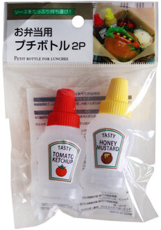 2 Stks/set 25Ml Mini Tomaat Ketchup Fles Draagbare Kleine Saus Container Salade Dressing Container Pantry Containers Voor Bento Box
