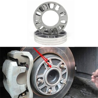 2 Stks/set 3/5/6/8/10Mm Spoorverbreders Shims Plaat Aluminium Stud Voor autocar Universele Wiel Auto Accessoires zilver 3mm