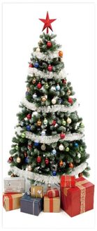 2 Stks/set 3D Kerstboom Decoratieve Koelkast Deur Sticker Muur Muurschildering Sticker 72XF