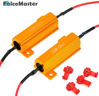 2 stks/set 50 W 6 Ohm Auto LED DRL Fog Brake Turn Singal Belastingsweerstand Voor Fix LED Lamp Fout knipperende Blinker Snelle Hyper Flash