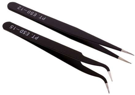 2 Stks/set Anti-Statische Roestvrij Pincet Gebogen Tip Pincet Precisie Solderen Set Elektronische Pincet Tool Reparatie Tang