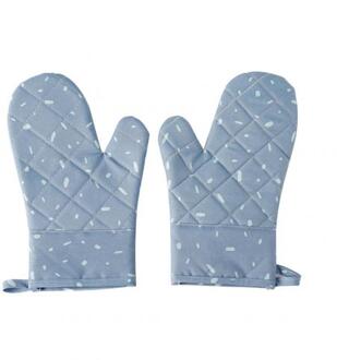 2 Stks/set Antislip Keuken Koken Bakken Magnetron Warmte-isolatie Cover Handschoen Blauw