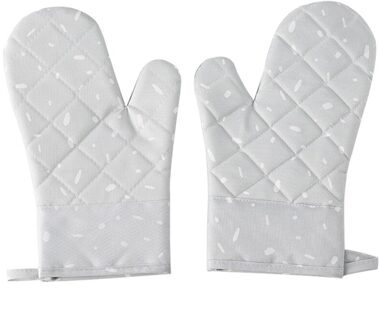 2 Stks/set Antislip Keuken Koken Bakken Magnetron Warmte-isolatie Cover Handschoen grijs