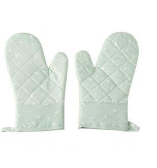 2 Stks/set Antislip Keuken Koken Bakken Magnetron Warmte-isolatie Cover Handschoen groen