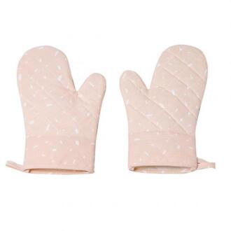 2 Stks/set Antislip Keuken Koken Bakken Magnetron Warmte-isolatie Cover Handschoen Roze