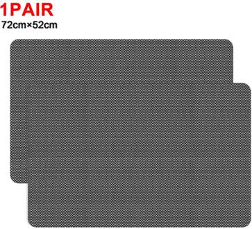 2 Stks/set Auto Side Window Zonneschermen Elektrostatische Sticker Pvc Zonnebrandcrème Film Stickers Cover Herbruikbare Screen Isolatie Film zwart 52X72CM