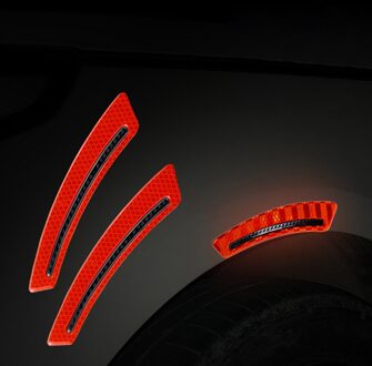 2 Stks/set Auto Waarschuwing Sticker Mark Auto Veiligheid Reflecterende Stickers Tape Nigth Veiligheid Reflecterende Strips Exterieur Accessoires Tape Rood