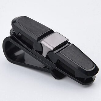 2 Stks/set Auto Zonneklep Zonnebrillen Card Ticket Holder Clip Mount Carbon Fiber Draagbare Auto Ornament 2stk grijs