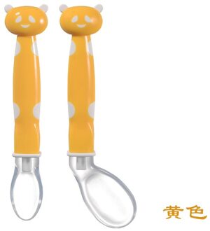 2 Stks/set Baby Siliconen Zachte Voeding Lepel Servies Panda Cartoon Lepels Gerechten Zuigeling Gebruiksvoorwerpen Leren Lepels