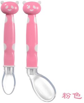 2 Stks/set Baby Siliconen Zachte Voeding Lepel Servies Panda Cartoon Lepels Gerechten Zuigeling Gebruiksvoorwerpen Leren Lepels