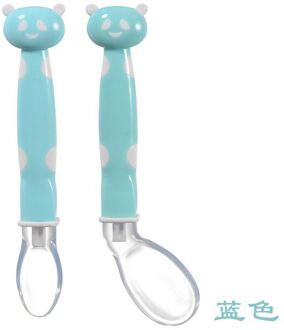 2 Stks/set Baby Siliconen Zachte Voeding Lepel Servies Panda Cartoon Lepels Gerechten Zuigeling Gebruiksvoorwerpen Leren Lepels