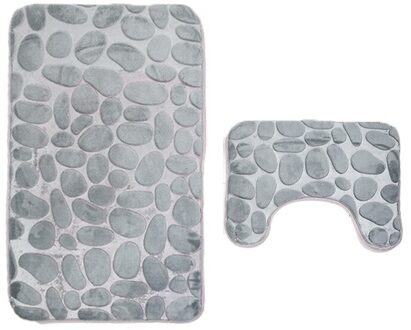 2 stks/set Badkamer Wc Mat Absorberende Zachte Set van 2 Memory Foam Mat u-vorm Badkamer Wc Floor Douche rug Non Slip Extra Mat grijs