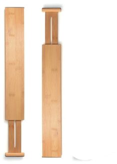 2 stks/set Bamboe Lade Divider Keuken Lade Organizer Verstelbare 100% Biologische Bamboe voor Thuis Keuken Dressoir Bureau