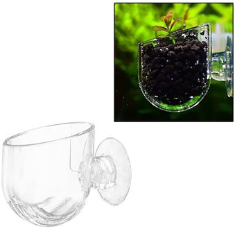 2 Stks/set Creatieve Aquarium Rode Wormen Cups Vis Feeders Acryl Feeding Cup Conta Raquarium Feeder Met Zuignap