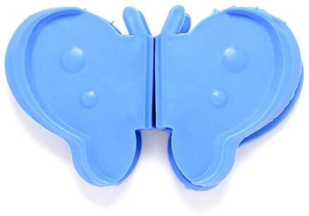 2 Stks/set Creatieve Vlinder Keuken Siliconen Isolatie Tegen Hete Plaat Clip Met Magneet Beschermen Handen Nemen Kom Oven blauw