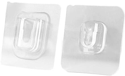 2 Stks/set Dubbelzijdig Lijm Keuken Muur Haken Muur Hanger Sterke Transparante Muur Opslag Sucker Voor Keuken Badkamer Haken