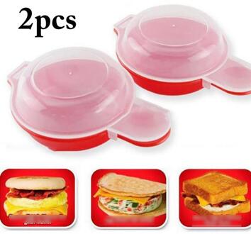 2 Stks/set Eggwich Koken Tool Magnetron Kaas Eieren Fornuis 1 Minuut Snelle Eieren Hamburg Omelet Maker Keuken Koken Tool