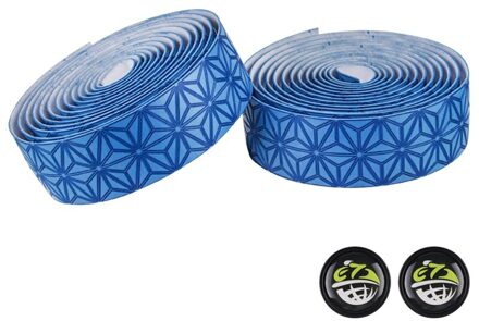 2 Stks/set Fietsstuur Tape Met Huidmondjes Luxe Synthetisch Leer Wraps Voor Racefiets Fixed Gear Fiets lucht blauw