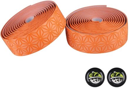 2 Stks/set Fietsstuur Tape Met Huidmondjes Luxe Synthetisch Leer Wraps Voor Racefiets Fixed Gear Fiets Oranje