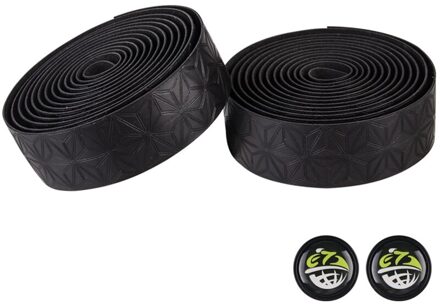 2 Stks/set Fietsstuur Tape Met Huidmondjes Luxe Synthetisch Leer Wraps Voor Racefiets Fixed Gear Fiets zwart