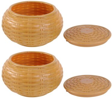 2 Stks/set Gaan Schaakstukken Opslag Pot Houten Go Game Bus Voor Opslag wit zwart