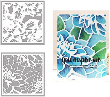2 Stks/set Gelaagde Dahlia Stencils Voor Diy Scrapbooking Decoratieve Embossing Diy Papier Card Craft Plastic Sjablonen Tekening Lakens
