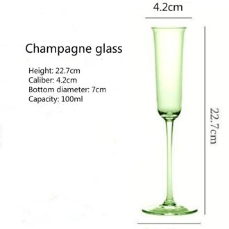 2 Stks/set Gemstone Green 70-280Ml Kristal Glas Rode Wijn Beker Champagne Whisky Vodka Shot Glas Prachtige Creatieve goblet 2stk 100ml