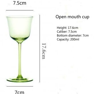 2 Stks/set Gemstone Green 70-280Ml Kristal Glas Rode Wijn Beker Champagne Whisky Vodka Shot Glas Prachtige Creatieve goblet 2stk 200ml