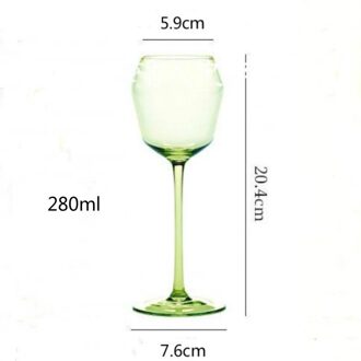2 Stks/set Gemstone Green 70-280Ml Kristal Glas Rode Wijn Beker Champagne Whisky Vodka Shot Glas Prachtige Creatieve goblet 2stk 280ml