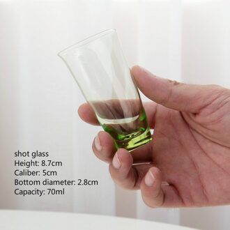2 Stks/set Gemstone Green 70-280Ml Kristal Glas Rode Wijn Beker Champagne Whisky Vodka Shot Glas Prachtige Creatieve goblet 2stk 70ml