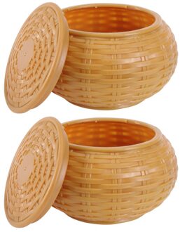 2 Stks/set Go Spel Stukken Kom Gaan Schaakstukken Jar Houten Go Spel Accessoire wit zwart