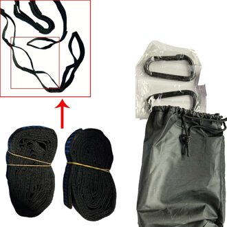 2 Stks/set Hangmat Band Speciale Versterkte Polyester Bandjes Met Ring Hoge Dragende Prikkeldraad Zwart Outdoor Camping Bandjes A met Loops
