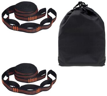 2 Stks/set Hangmat Bandjes Speciale Versterkte Polyester Bandjes 5 Ring Hoge Dragende Prikkeldraad Zwart Outdoor Hangmat Bandjes Oranje