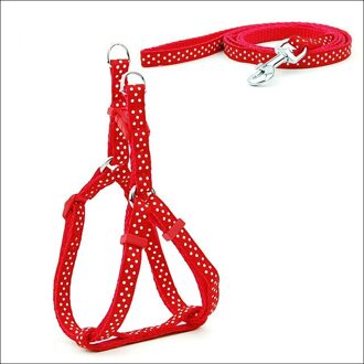 2 Stks/set Huisdier Halsband Kat Harnas Leiband Harnas Vest Leash Kraag Puppy Small Pet Outdoor Wandelen Pet Supplies verstelbare rood 120cm
