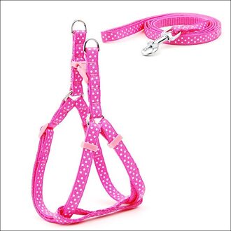 2 Stks/set Huisdier Halsband Kat Harnas Leiband Harnas Vest Leash Kraag Puppy Small Pet Outdoor Wandelen Pet Supplies verstelbare roze 120cm