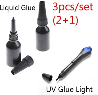 2 Stks/set Industriële 5 Tweede Fix Vloeibare Lijm Met Uv Licht Refill Fles Glas Metaal Plastic Led Adhesive Touch Screen hout