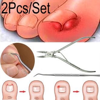 2 Stks/set Ingegroeide Teen Nagel Correctie Tangen Clipper Snijders Dode Huid Vuil Remover Paronychia Podologie Pedicure Care Tool