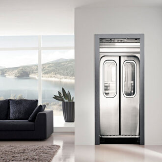 2 Stks/set Kleur Metro Deur Art Decor Startpagina Diy 3D Deur Stickers Patroon Voor Muur Kamer Thuis Deur Decor decoratie