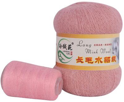 2 Stks/set Lange Pluche Breien Garen Anti-Pilling Hand-Breien Draad Koord Voor Vest Sjaal 006 huid poeder